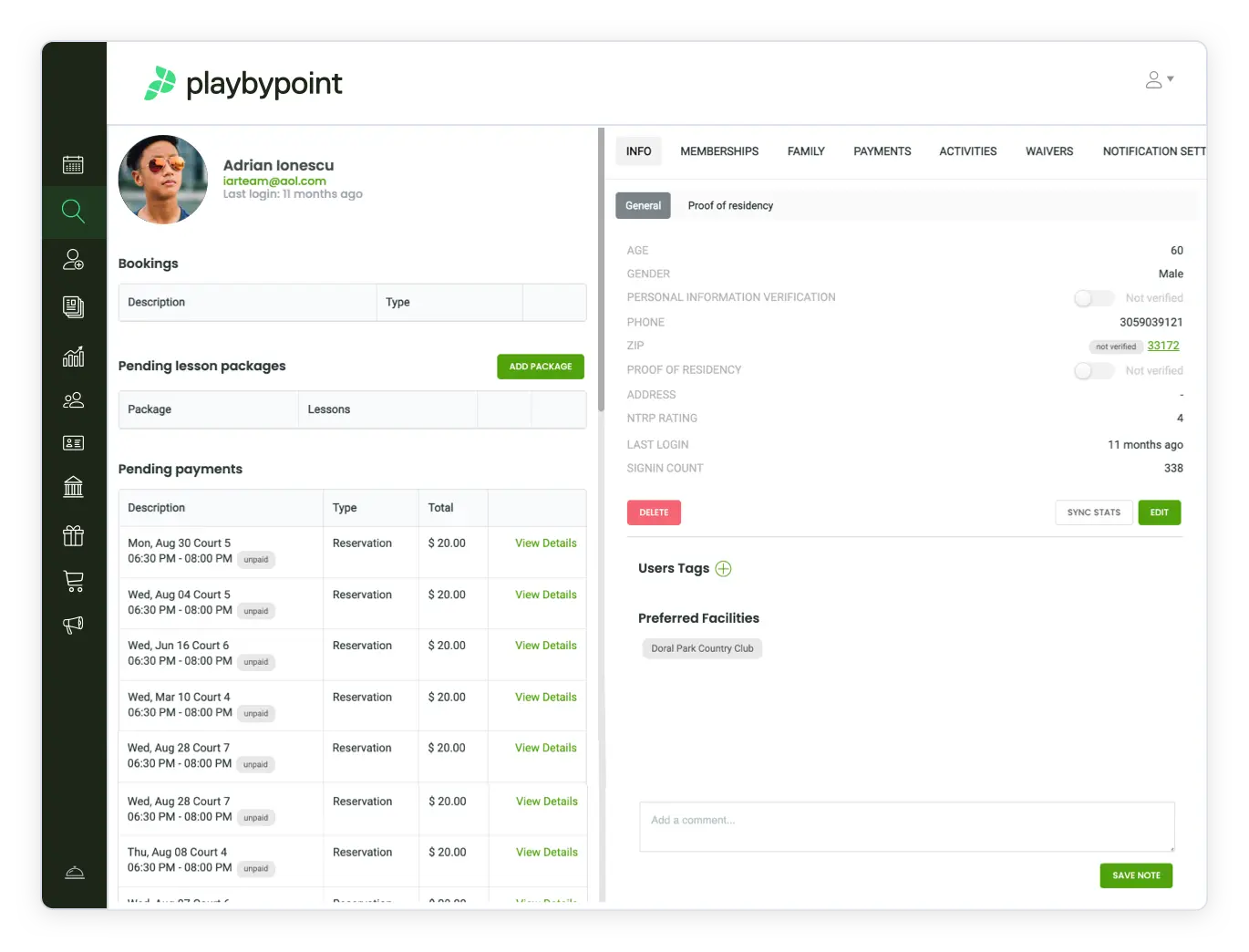 Screen of Unified customer profiles